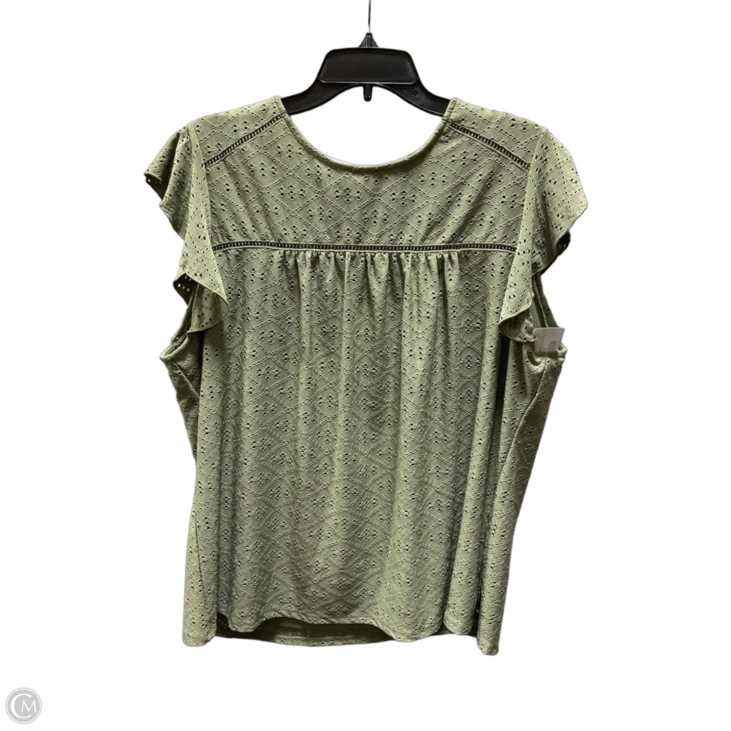 Top Short Sleeve By Adrianna Papell In Green, Size: Xxl