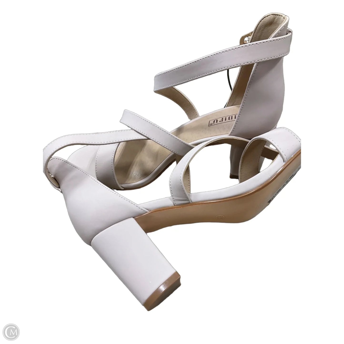 Sandals Heels Block By Cmf In Beige, Size: 8.5