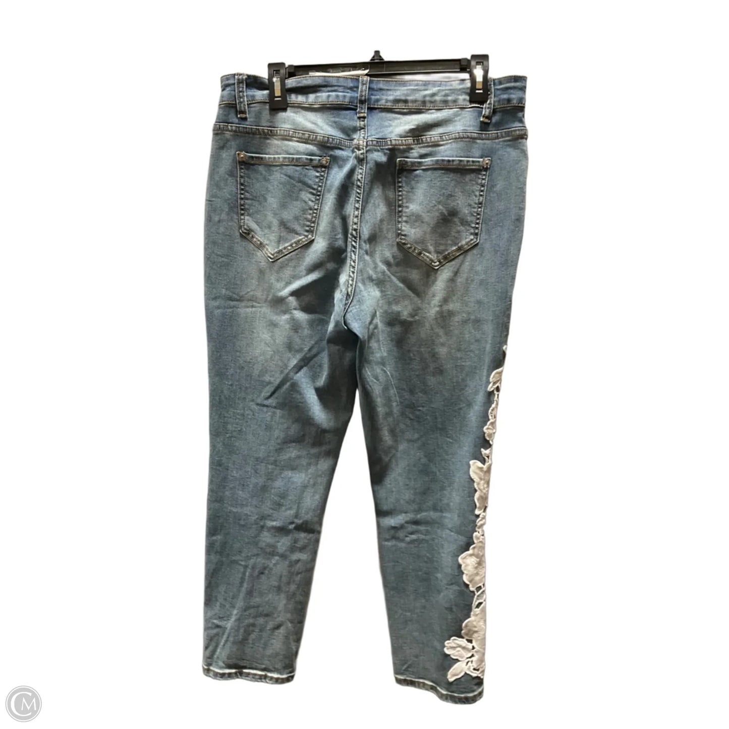 Jeans Straight By Boston Proper In Blue & White, Size: 12