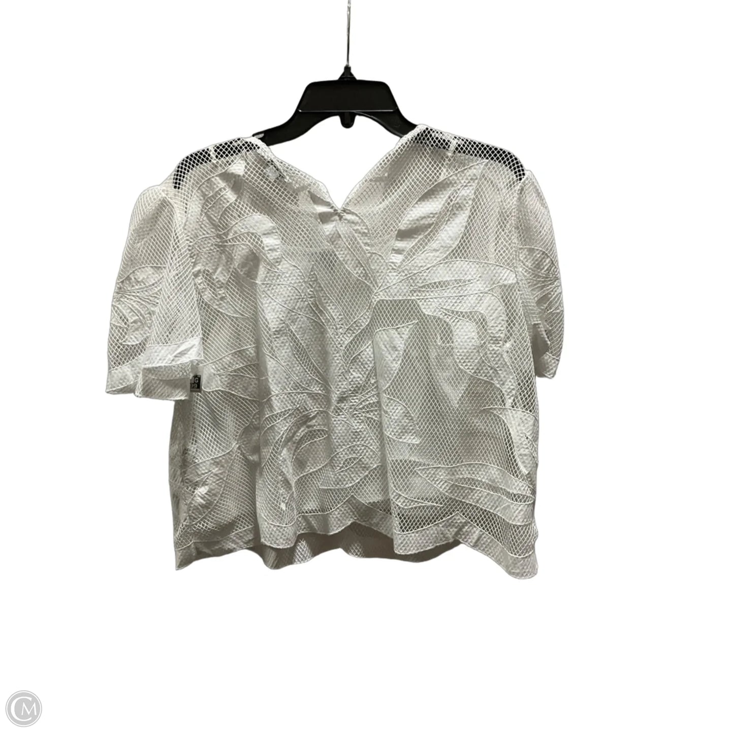 Top Short Sleeve By Chicos In White, Size: Xl
