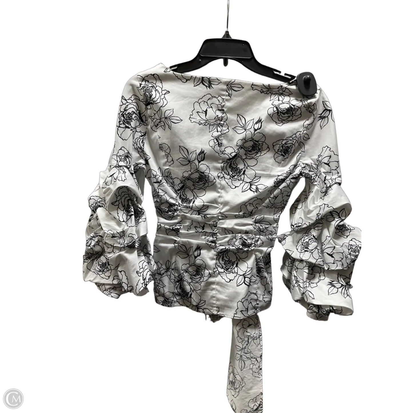 Top 3/4 Sleeve Basic By White House Black Market In Black & White, Size: 0
