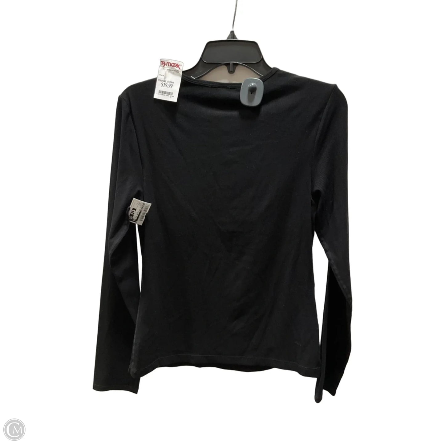 Athletic Top Long Sleeve Crewneck By Yogalicious In Black, Size: L