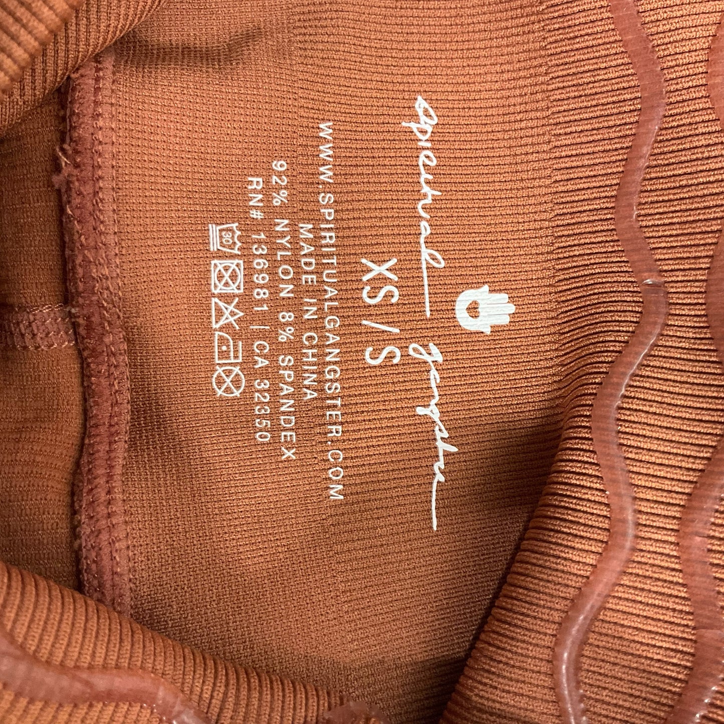 Athletic Leggings By Spiritual Gangster In Rust, Size: Xs