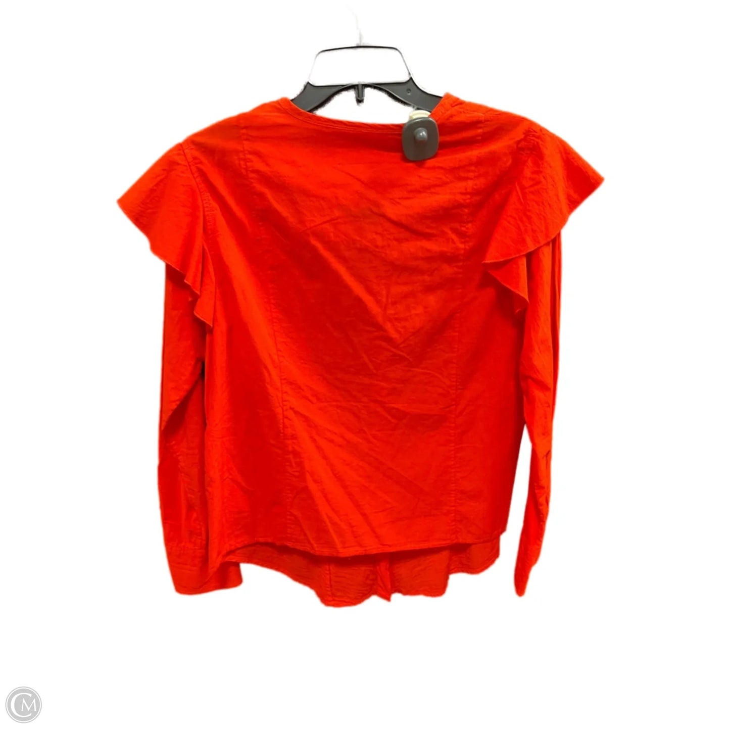 Blouse Long Sleeve By Clothes Mentor In Orange, Size: S