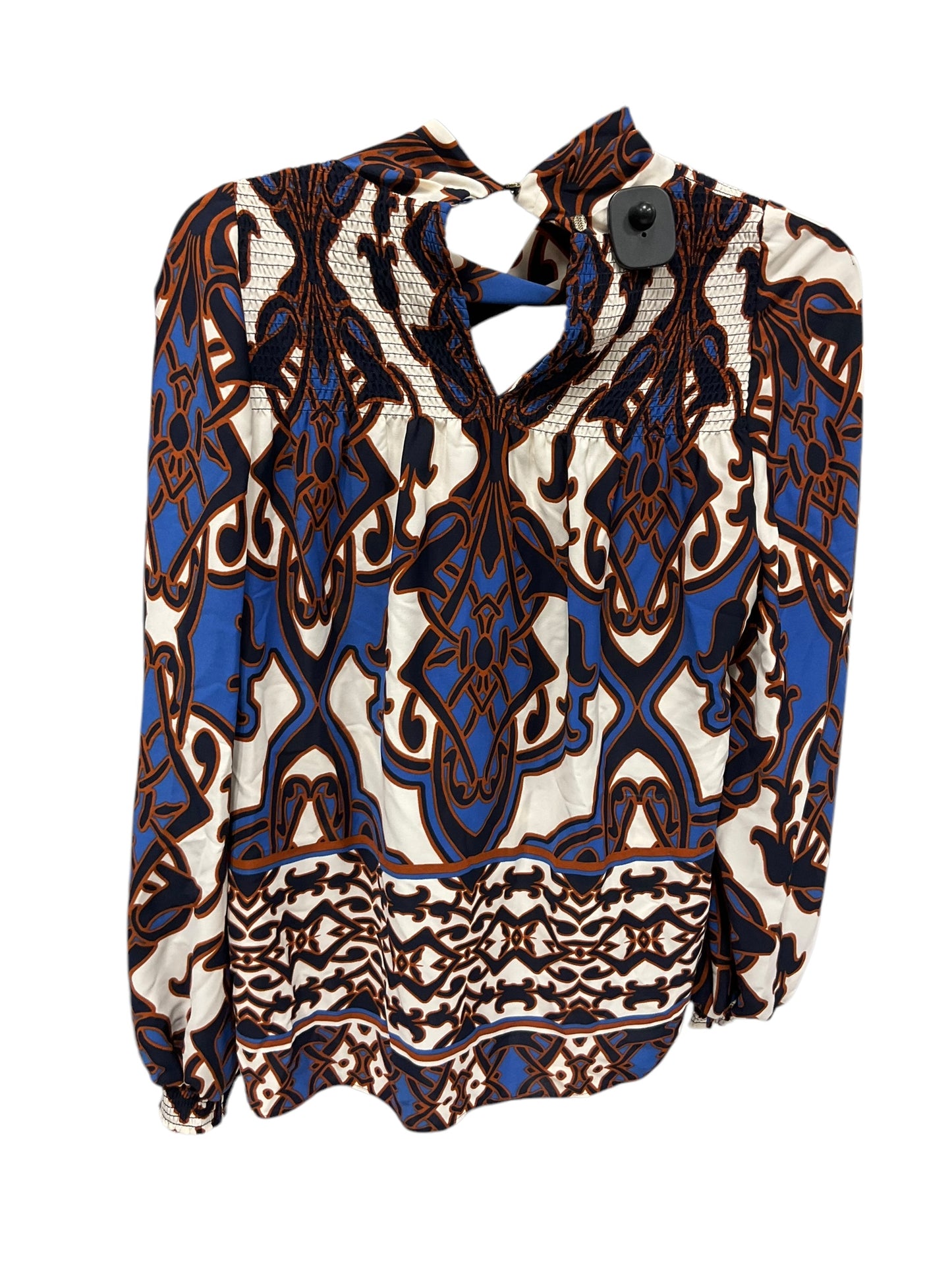 Top Long Sleeve By Clothes Mentor In Blue & Cream, Size: 0