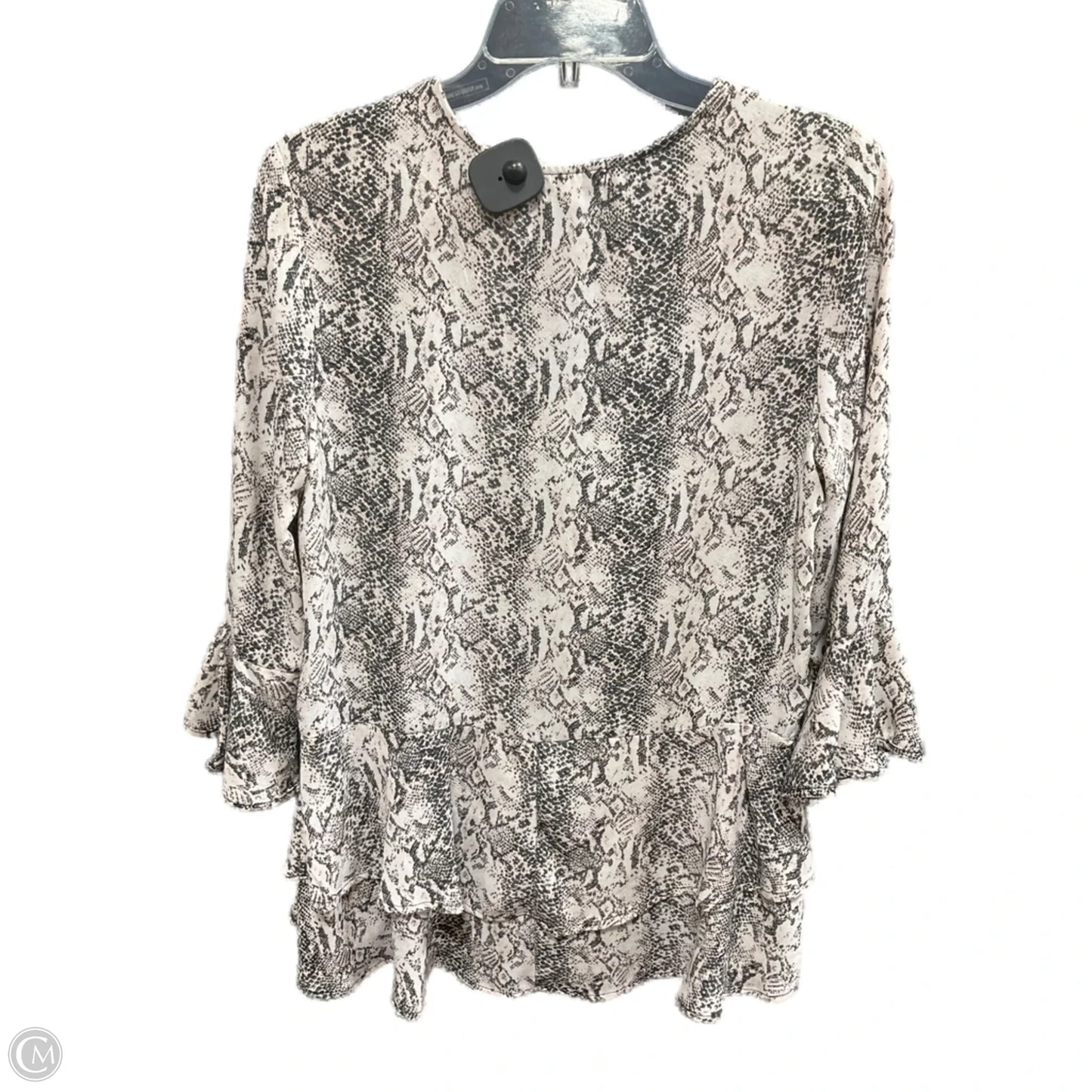 Top 3/4 Sleeve By Ophelia Roe In Snakeskin Print, Size: S