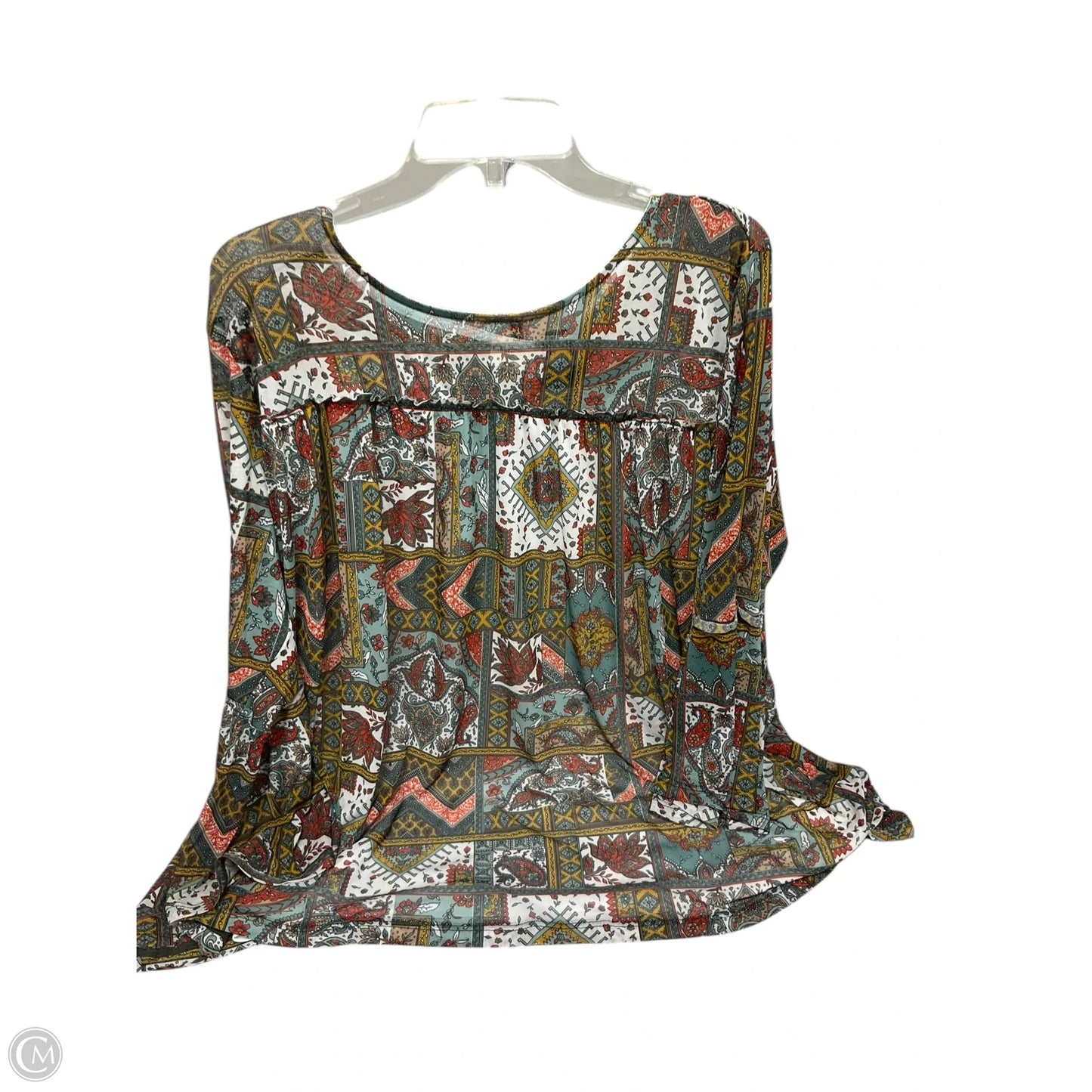 Top 3/4 Sleeve By Bobbie Brooks In Multi-colored, Size: 3x