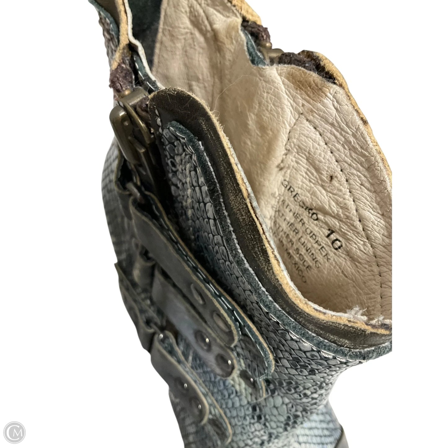 Boots Ankle Heels By Freebird In Snakeskin Print, Size: 10