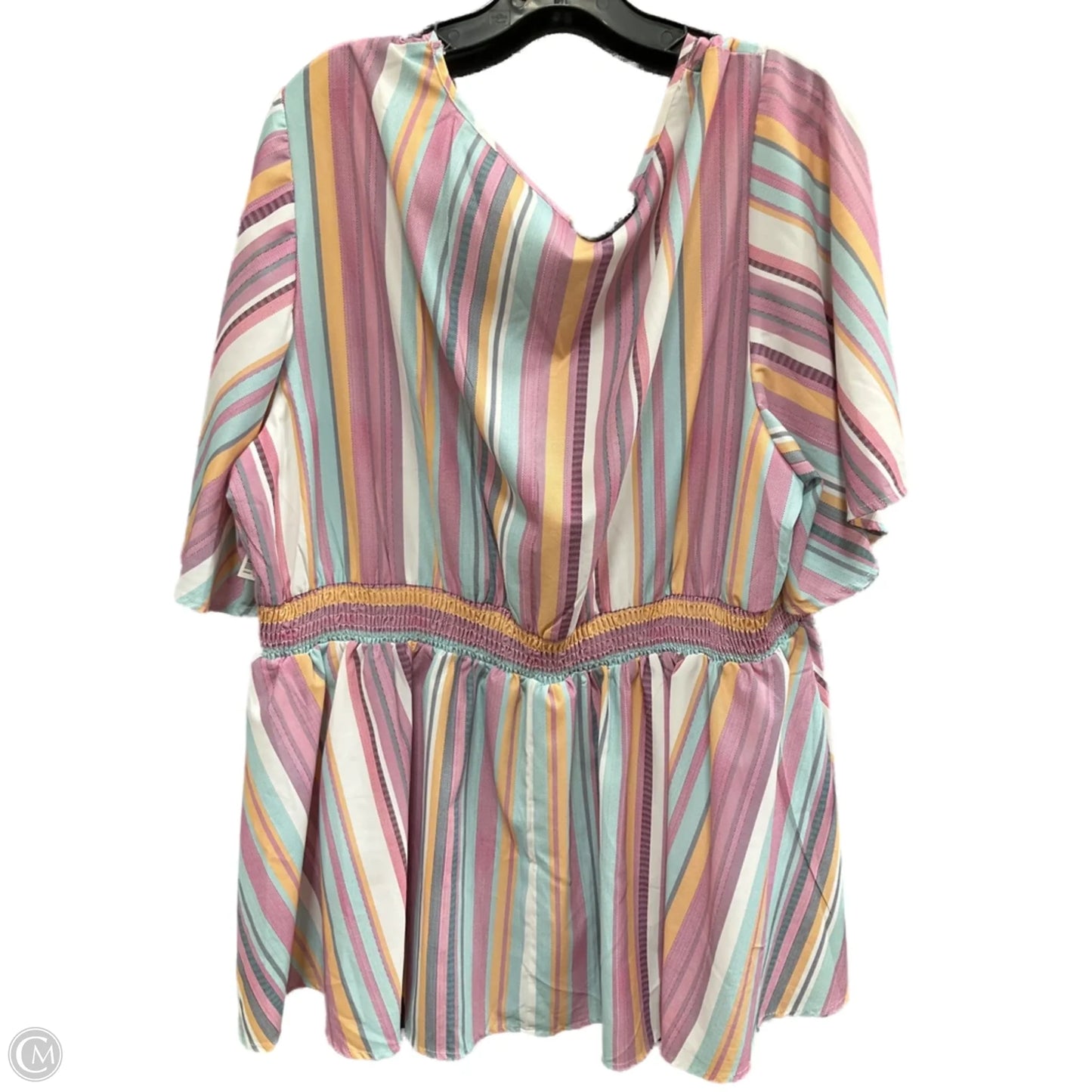 Top Short Sleeve By Clothes Mentor In Striped Pattern, Size: Xxl