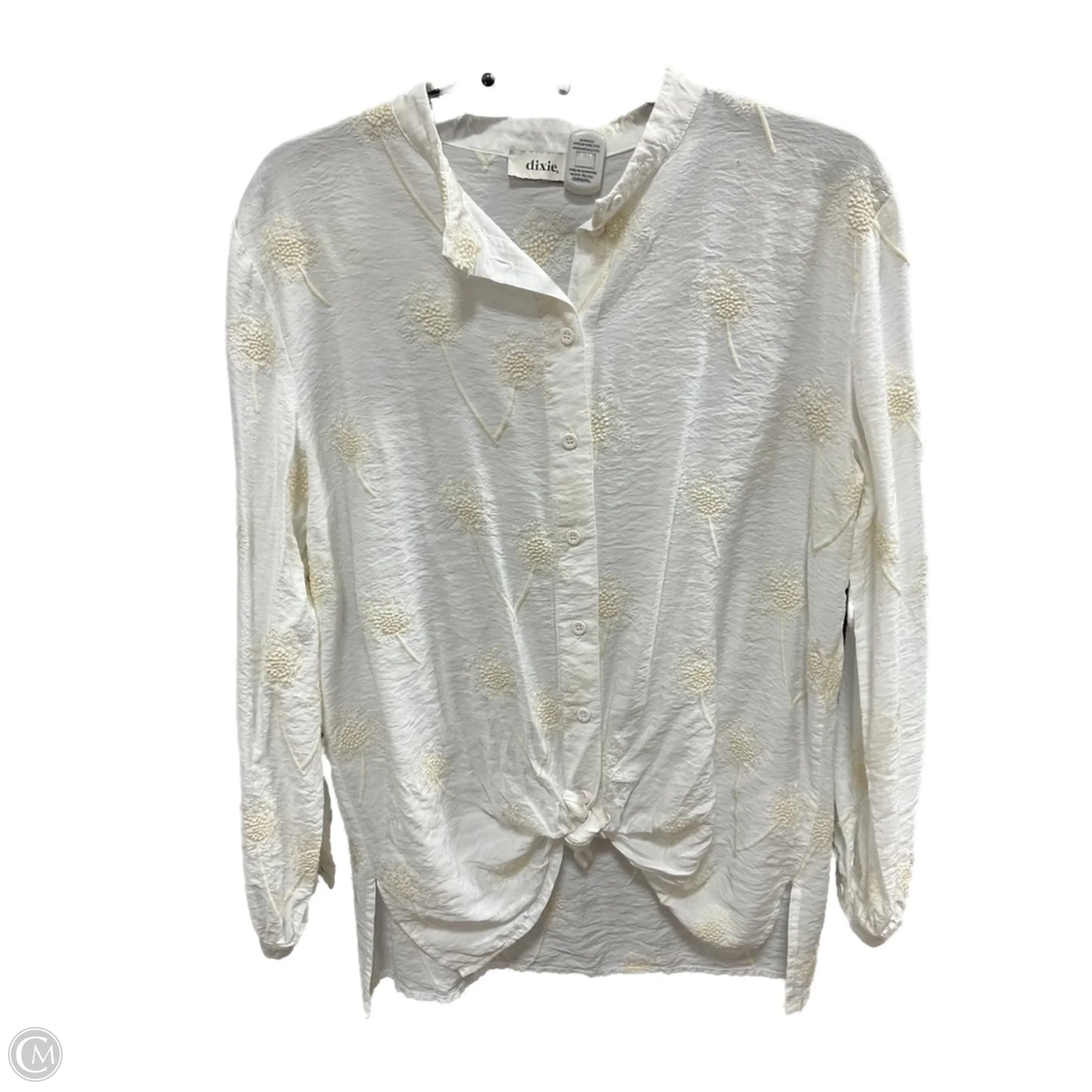 Blouse Long Sleeve By Clothes Mentor In Cream, Size: S