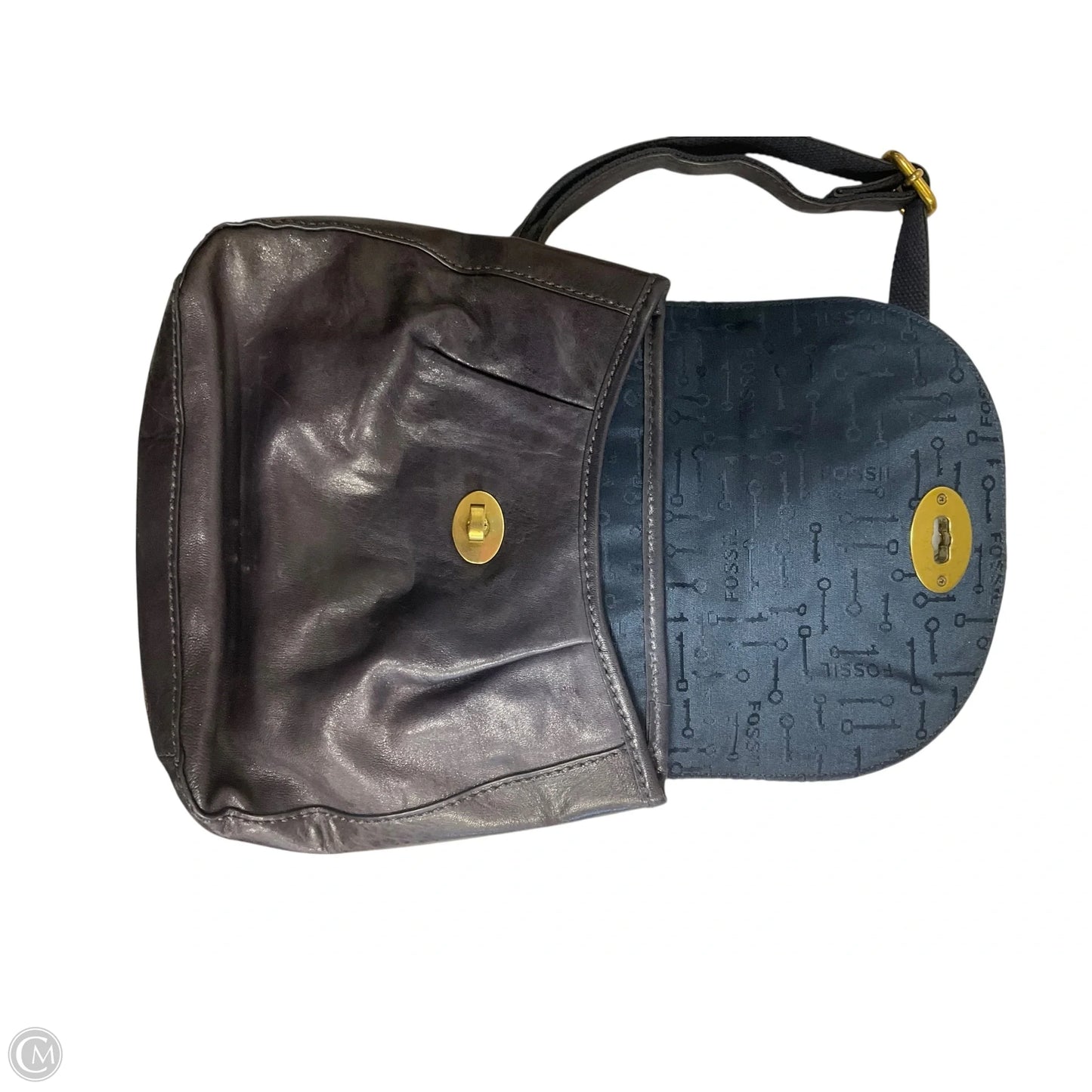 Crossbody Leather By Fossil, Size: Small