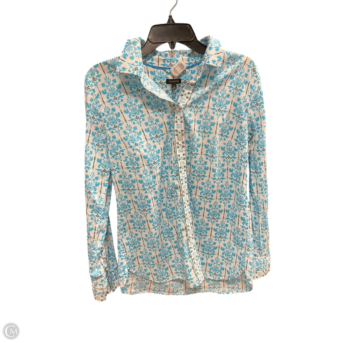 Blouse Long Sleeve By Talbots In Teal, Size: M