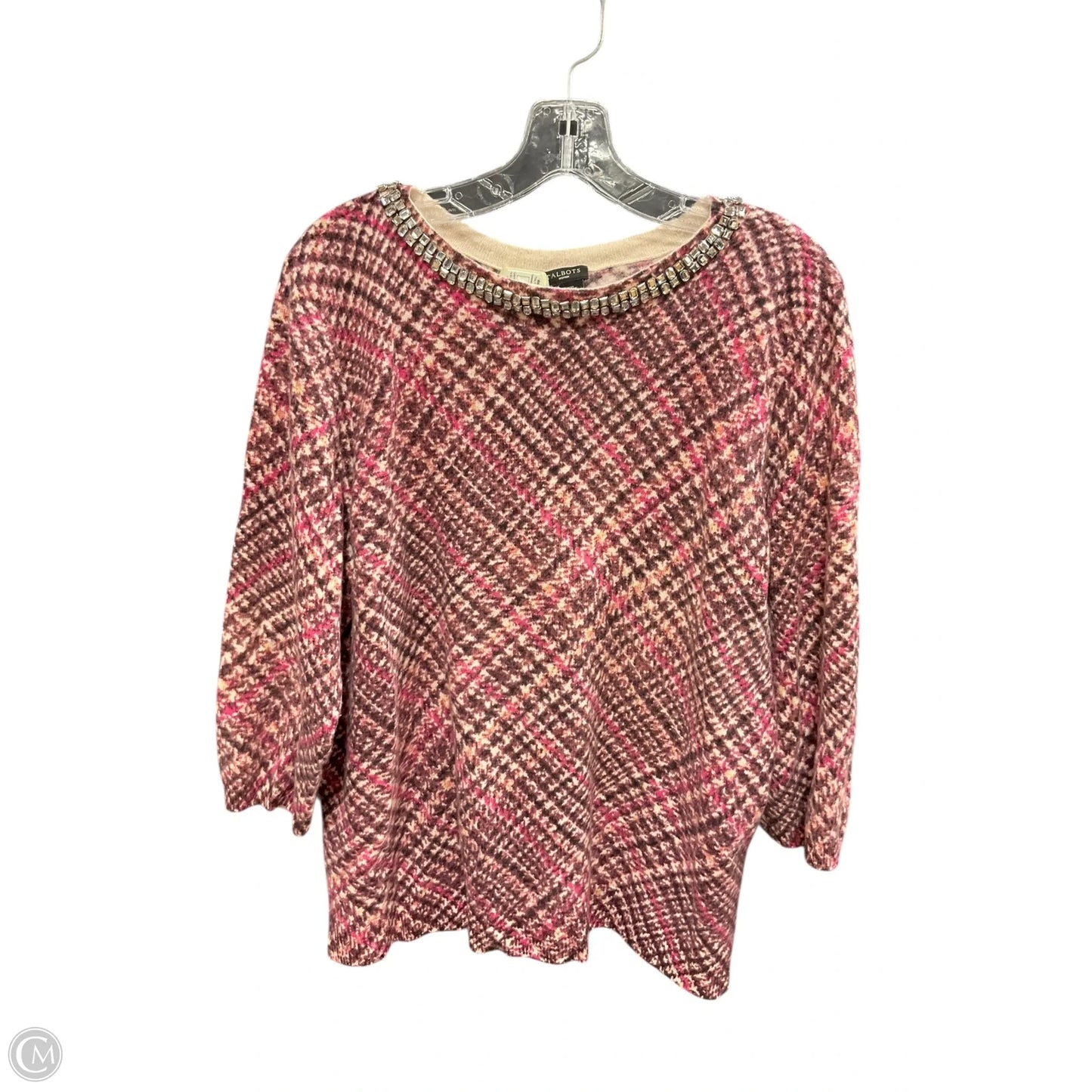 Sweater Short Sleeve By Talbots In Pink, Size: 2x