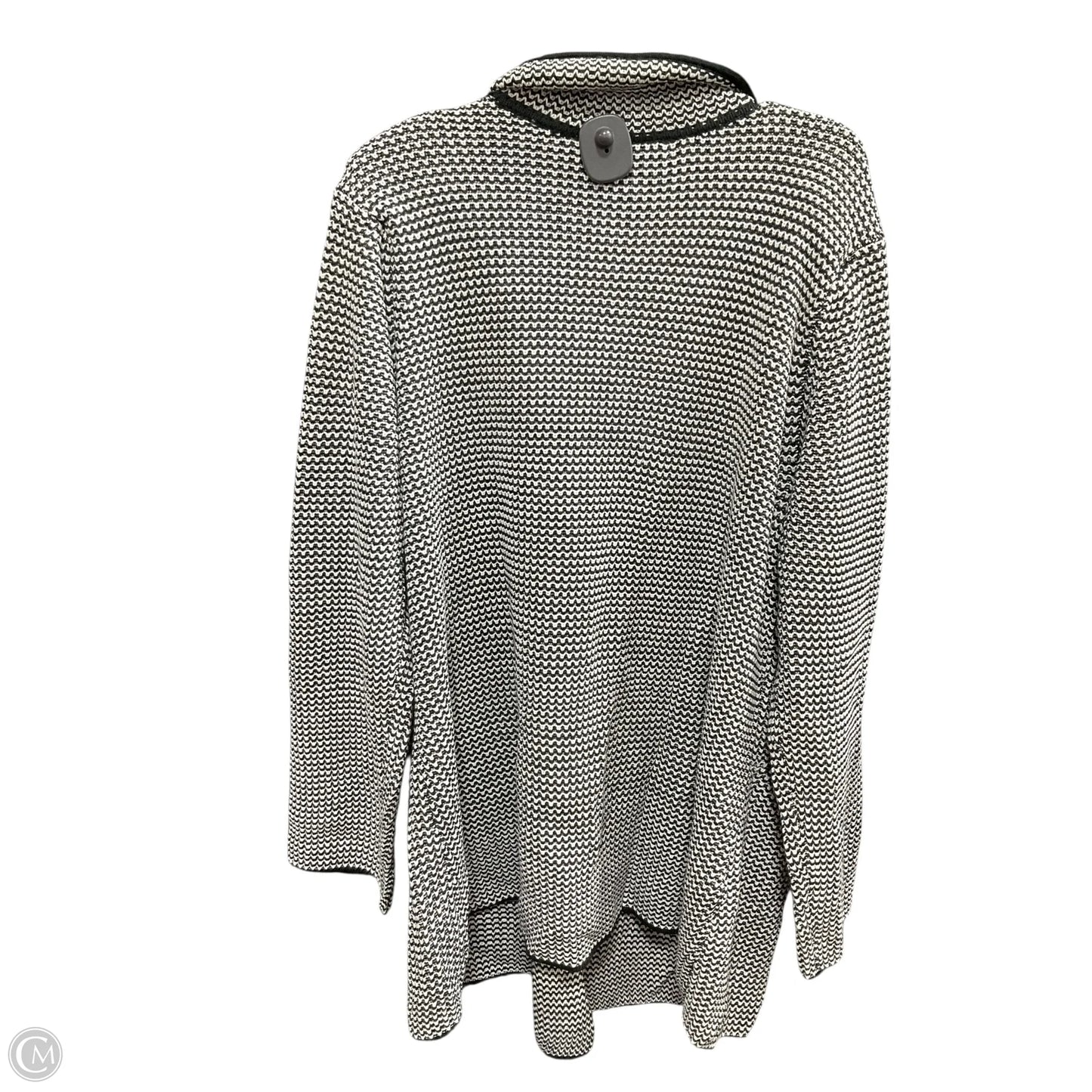 Sweater Cardigan By Jessica London In Checkered Pattern, Size: Xl