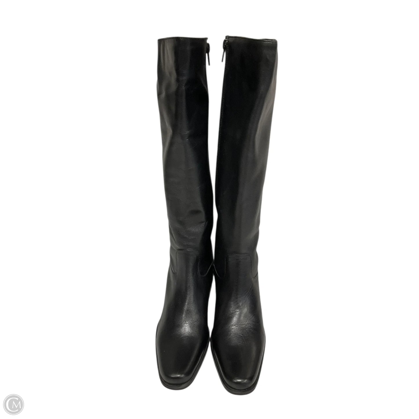 Boots Knee Heels By Clothes Mentor In Black, Size: 7.5