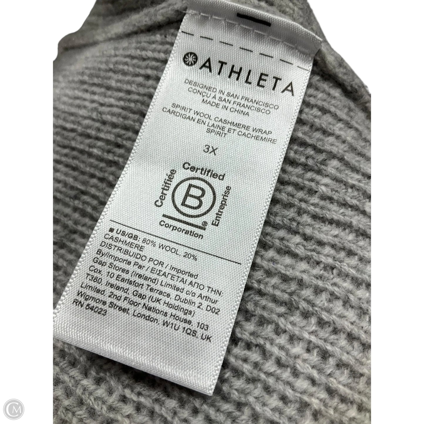 Sweater Cardigan By Athleta In Grey, Size: 3x