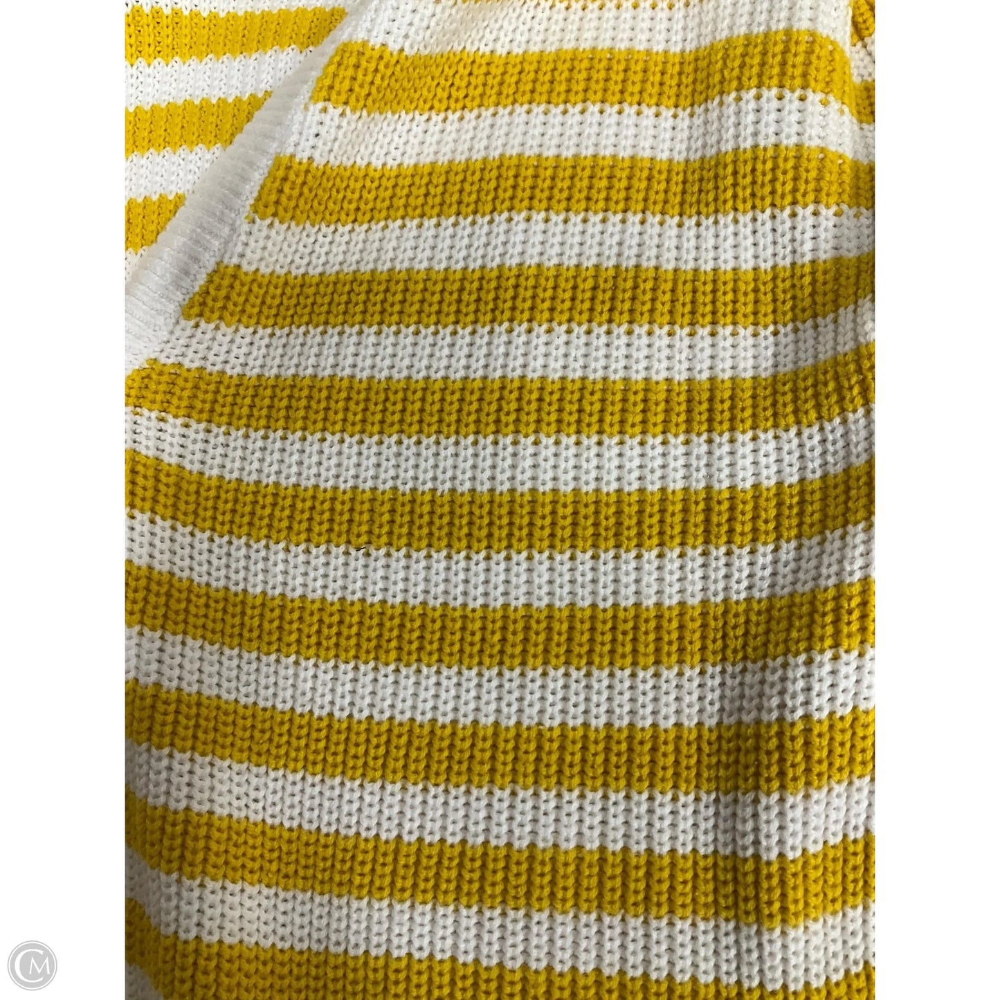 Sweater Cardigan By Loft In Striped Pattern, Size: M