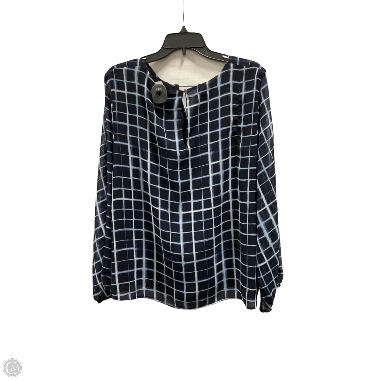 Top Long Sleeve By Calvin Klein In Navy, Size: Xl