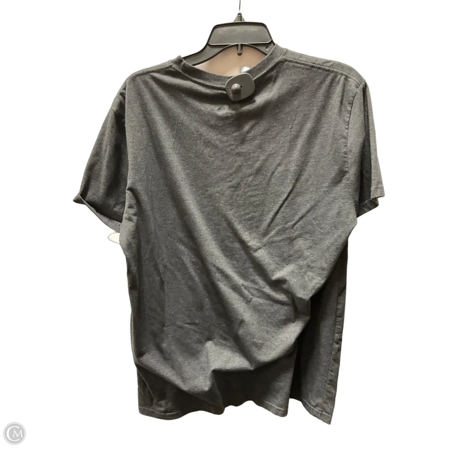 Athletic Top Short Sleeve By Adidas In Grey, Size: L