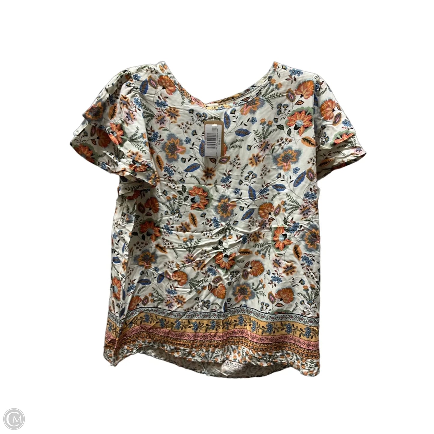 Top Short Sleeve By Les Amis In Floral Print, Size: L