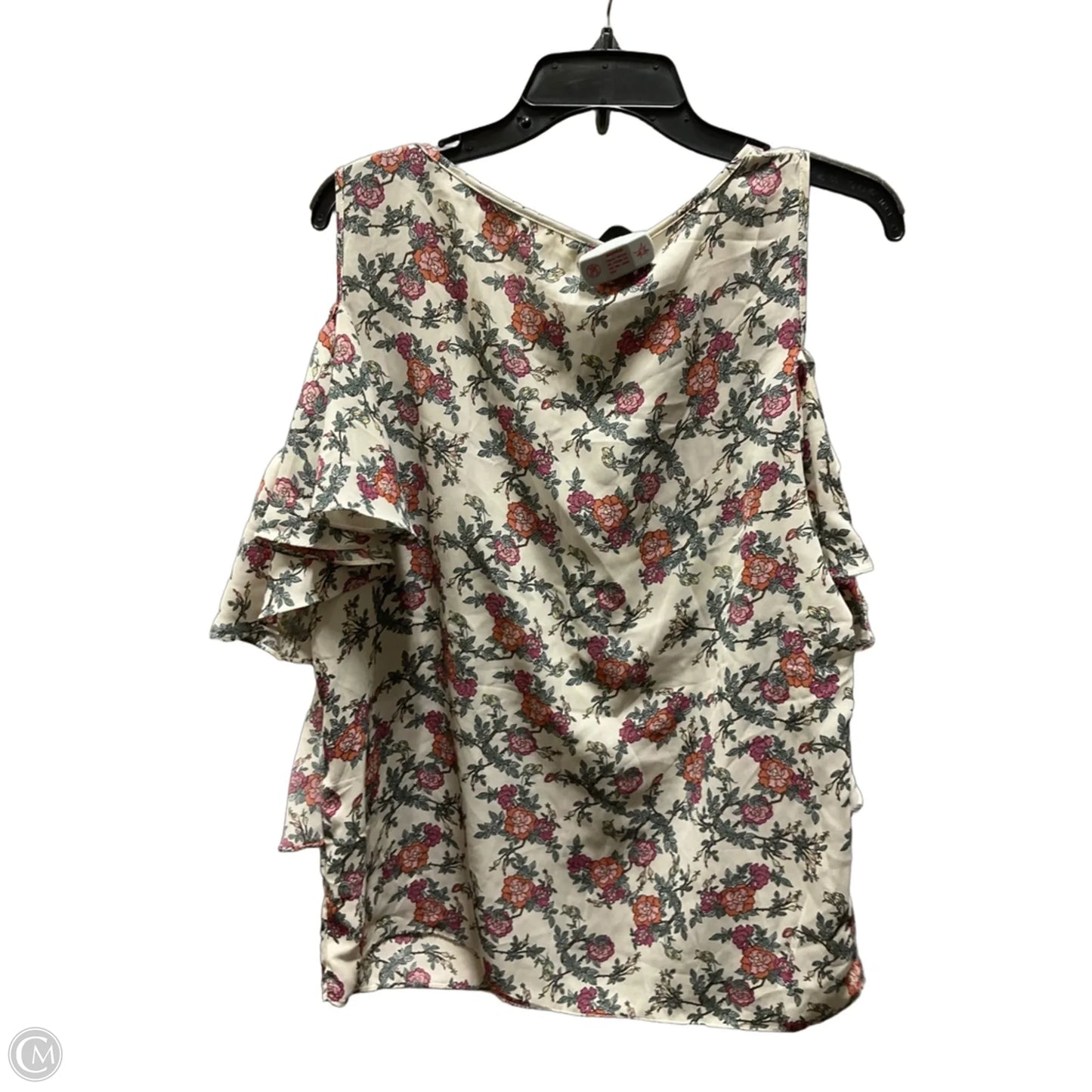 Top Short Sleeve By Max Studio In Floral Print, Size: L