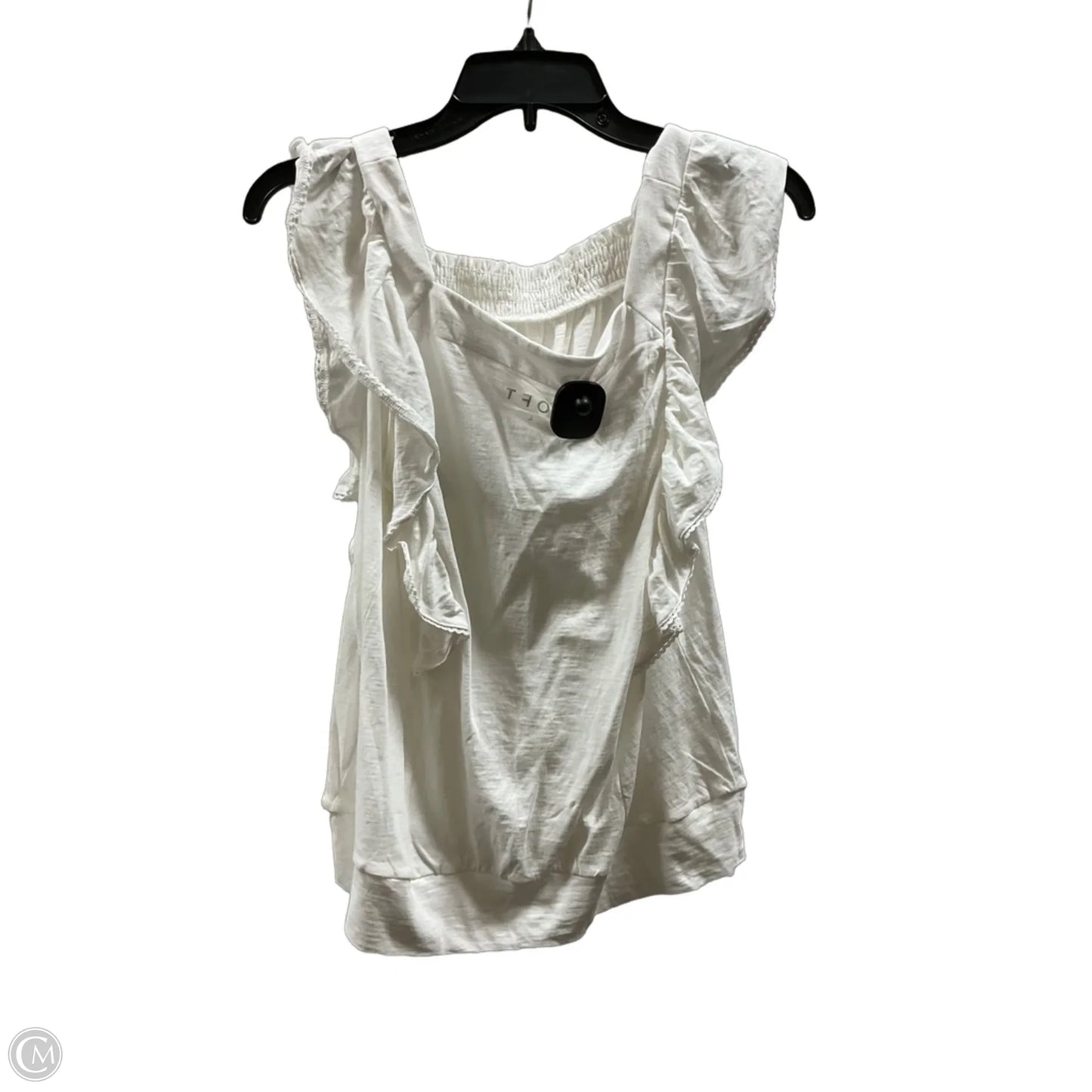 Top Short Sleeve By Loft In White, Size: L