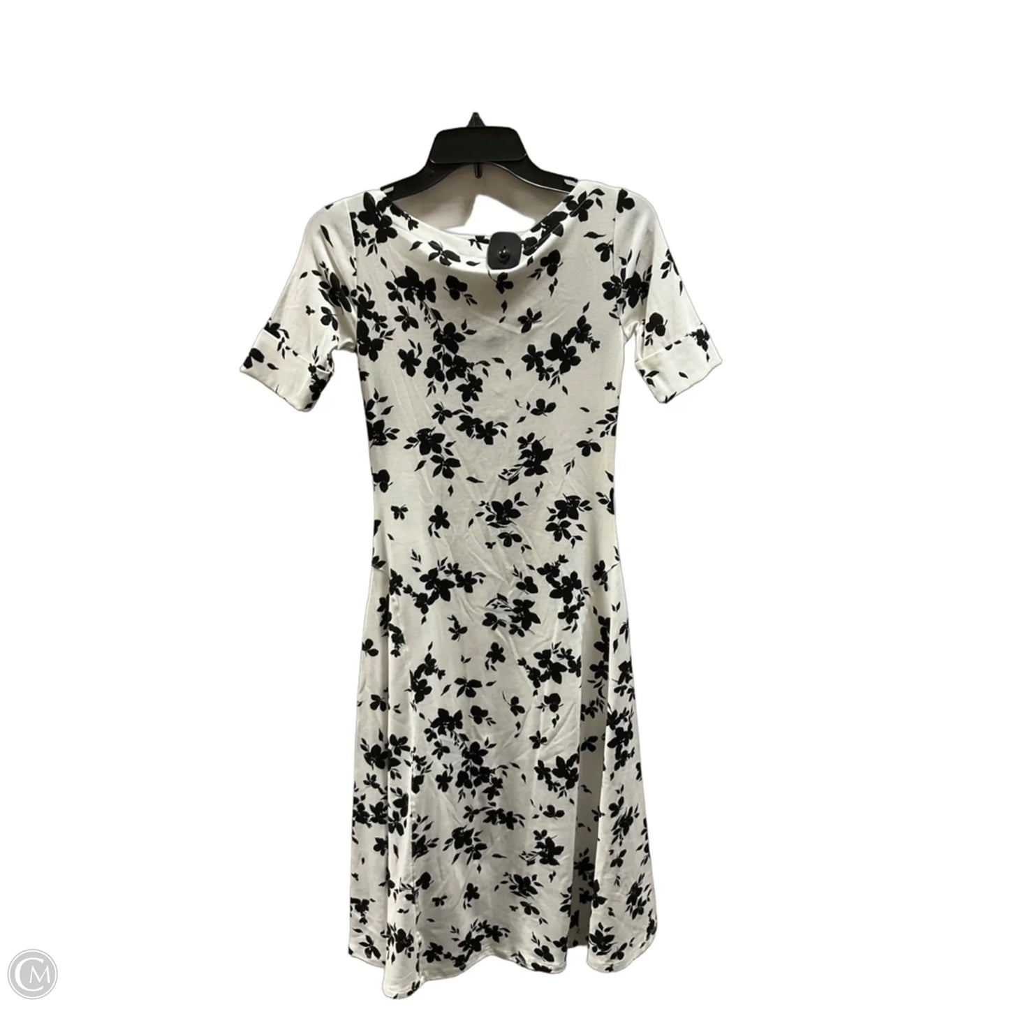 Dress Casual Midi By Ralph Lauren In Black & Cream, Size: Xs
