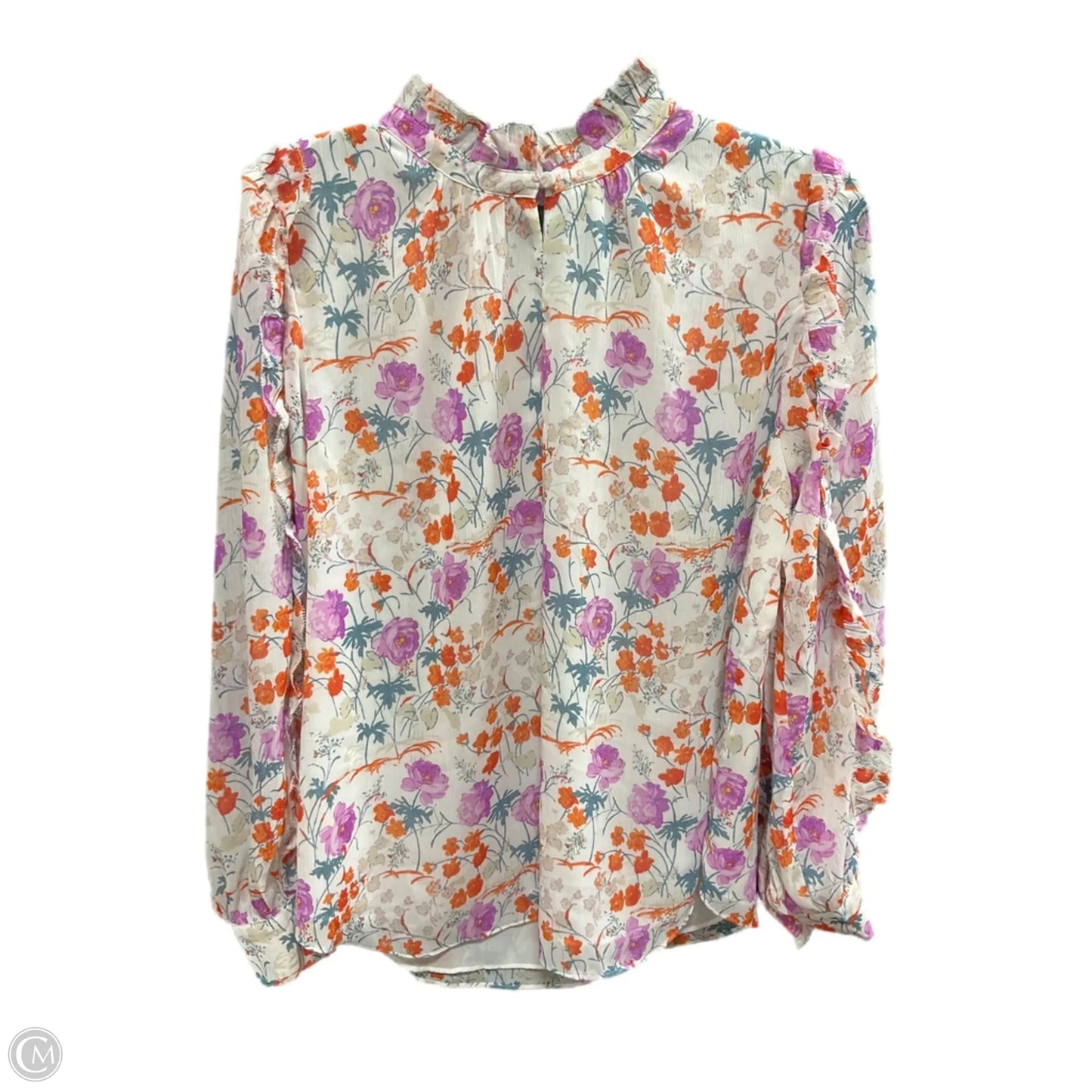 Top Long Sleeve By Ann Taylor In Floral Print, Size: L