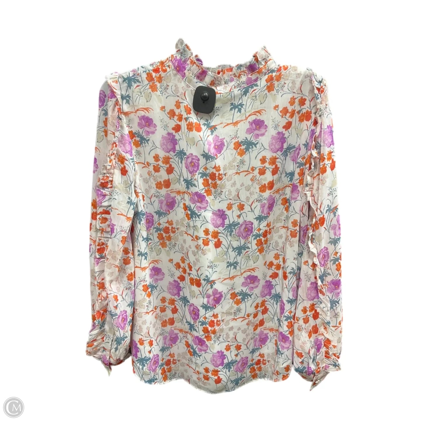 Top Long Sleeve By Ann Taylor In Floral Print, Size: L