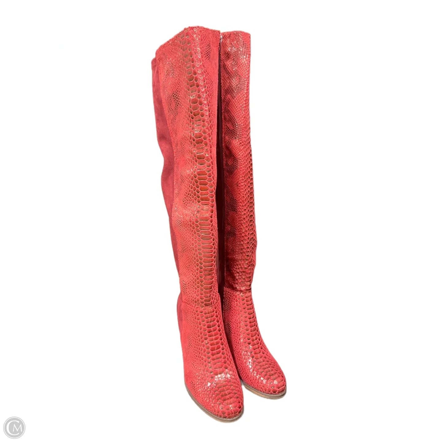 Boots Knee Heels By Cmf In Red, Size: 13.5