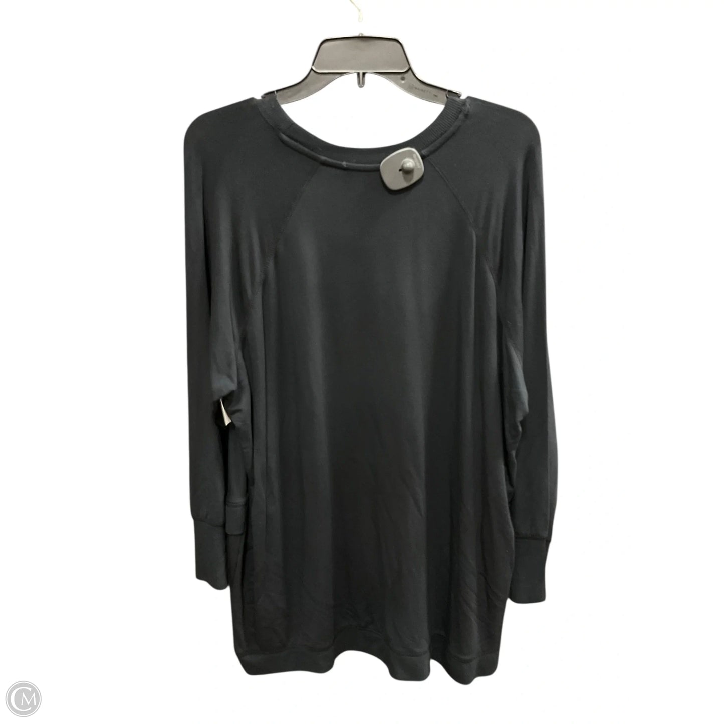 Athletic Top Long Sleeve Collar By Workshop In Black, Size: 1x
