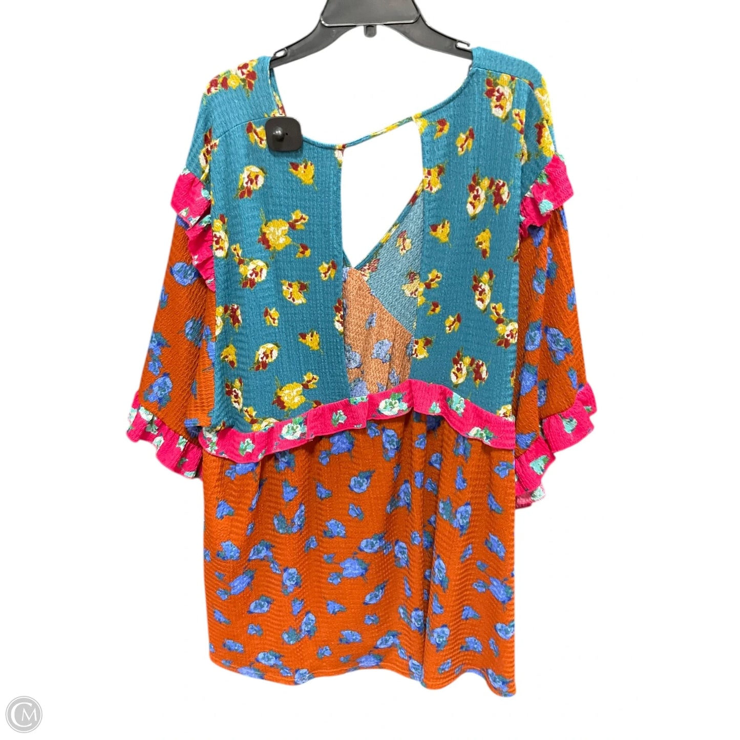 Top Short Sleeve By Anthropologie In Multi-colored, Size: 2x