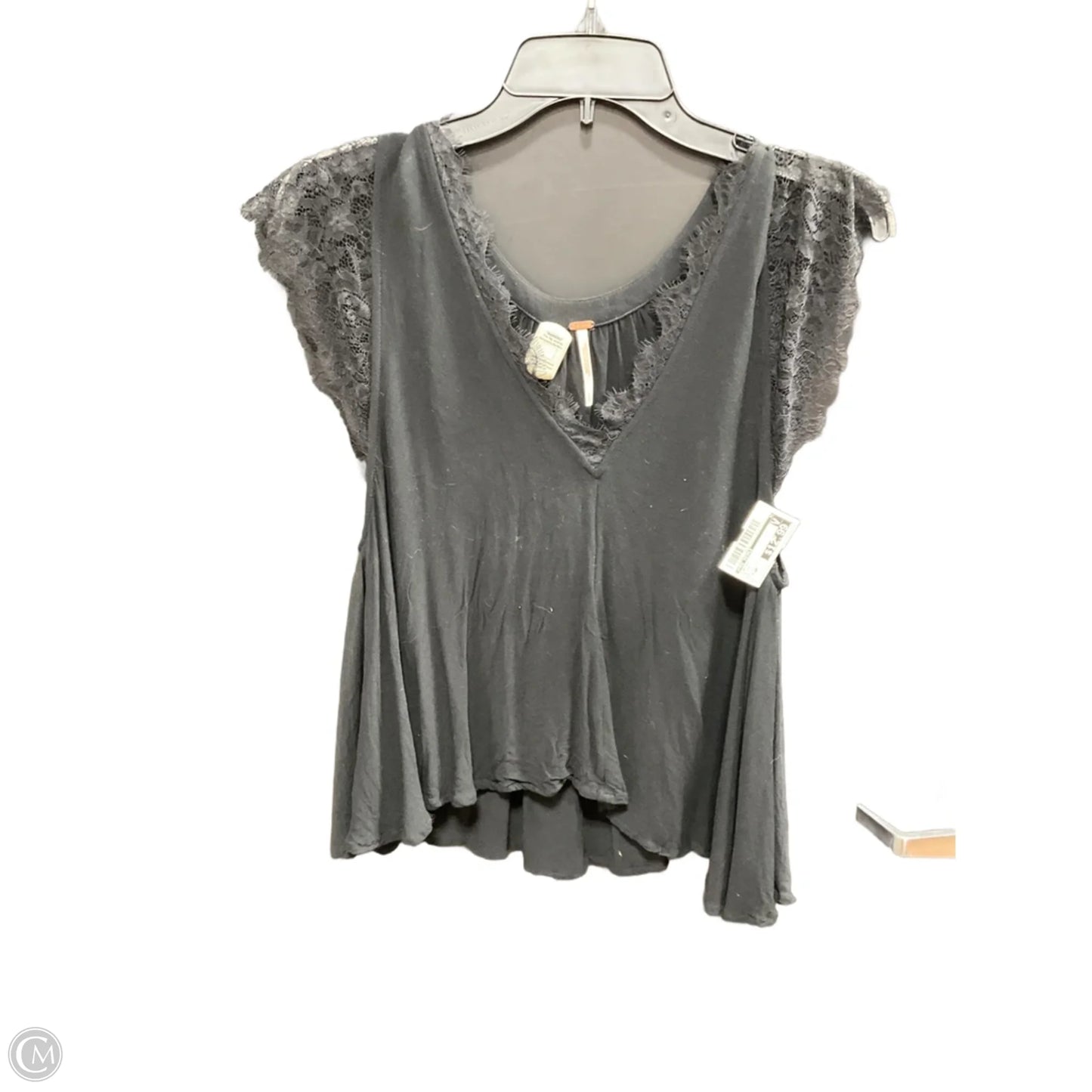 Top Short Sleeve By Free People In Black, Size: Sp