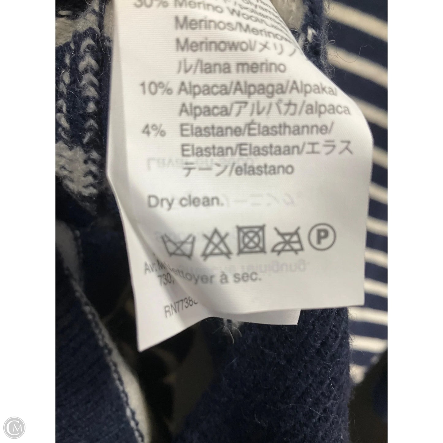 Cardigan By Madewell In Blue & Cream, Size: S