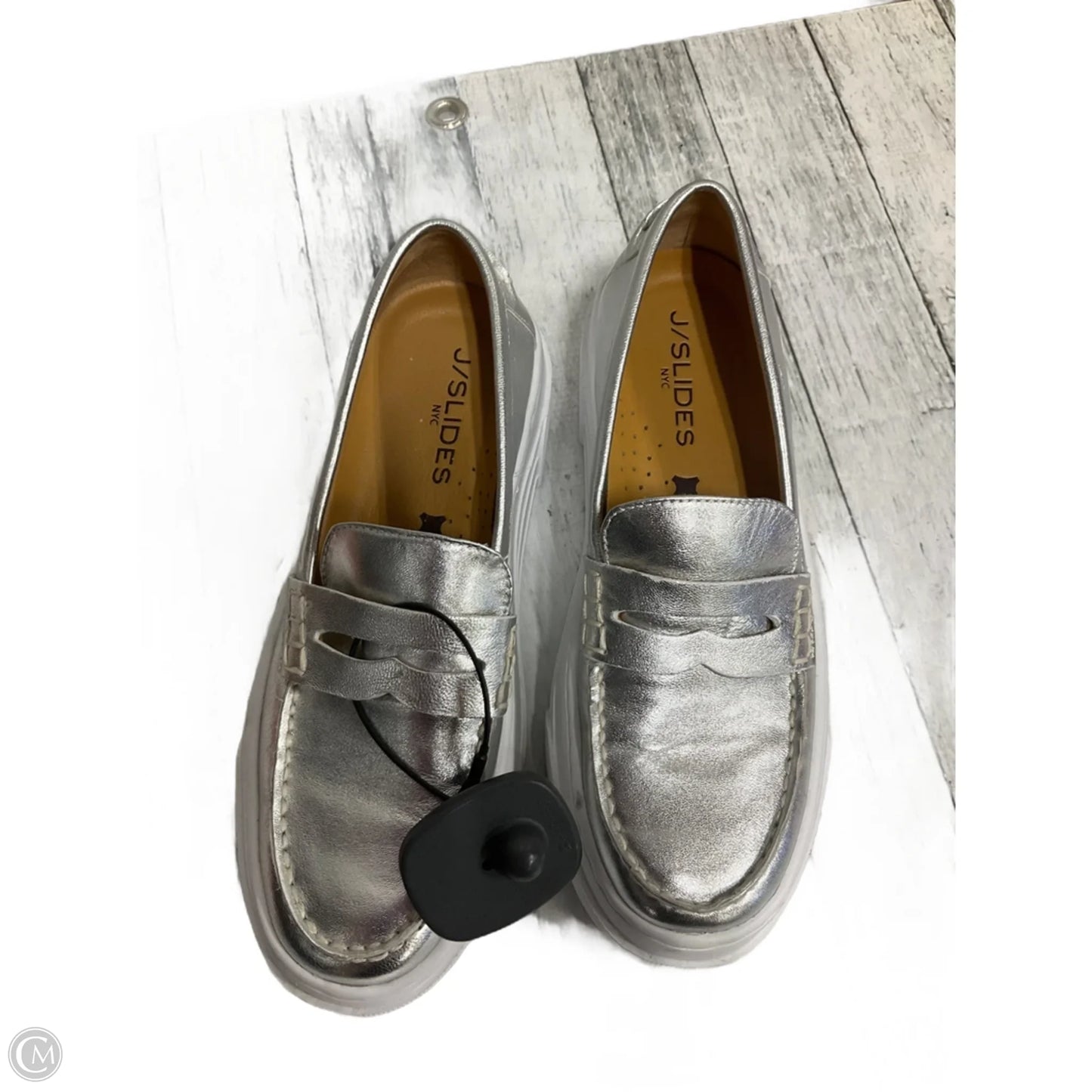 Shoes Sneakers By J Slides In Silver, Size: 6.5