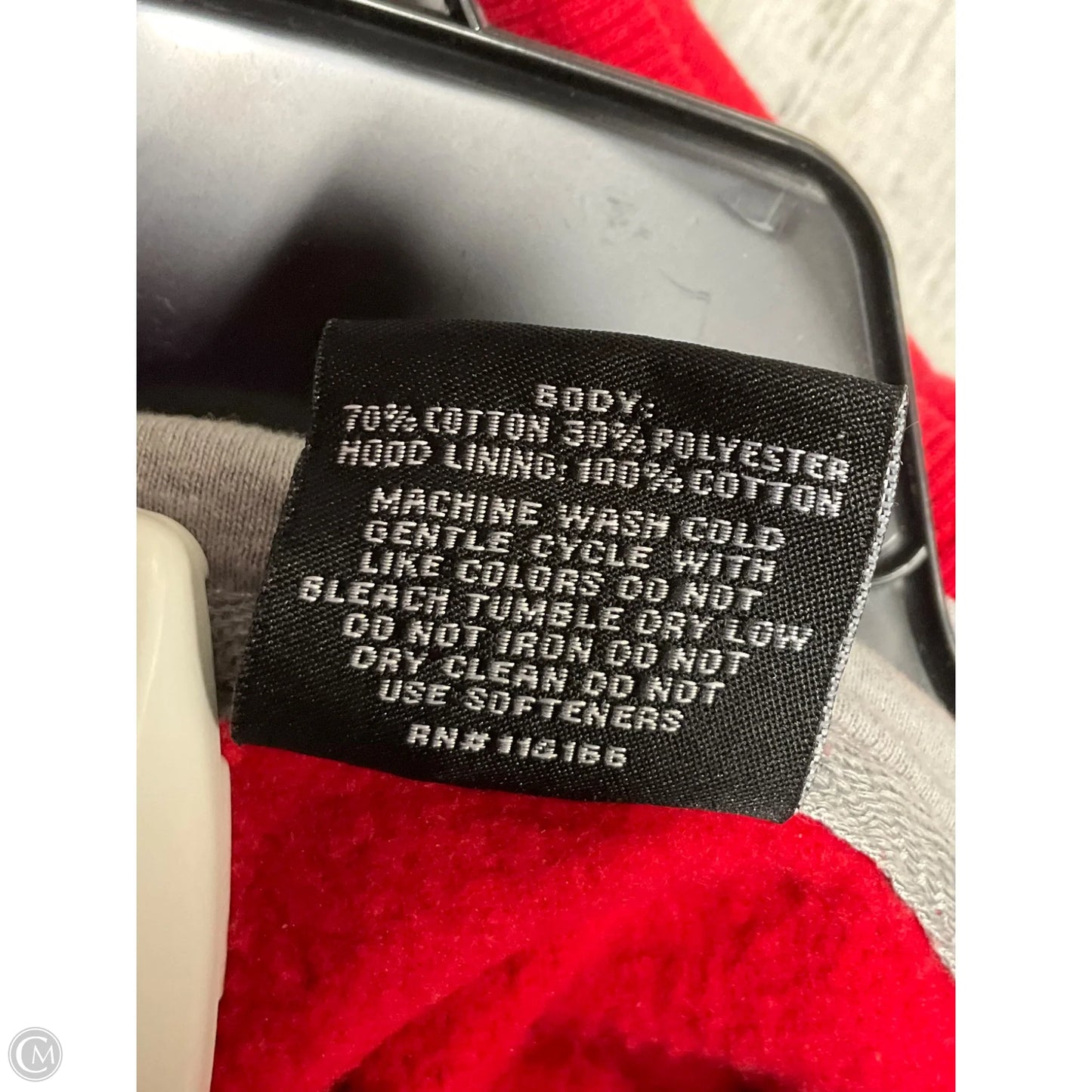 Athletic Top Long Sleeve Hoodie By Colosseum In Red & Silver, Size: M