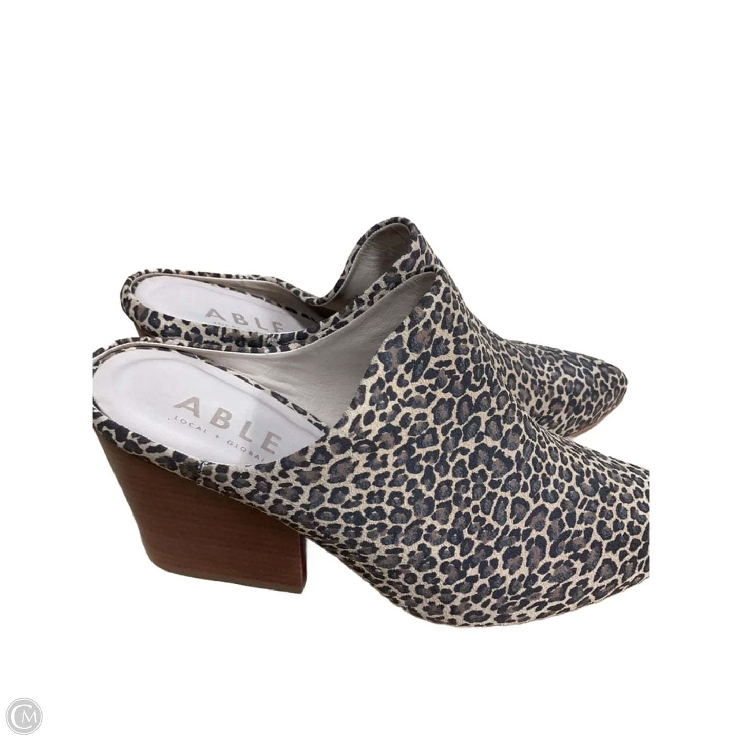 Boots Ankle Heels By Able In Animal Print, Size: 9