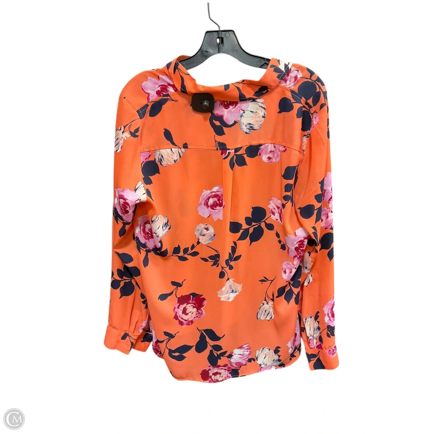 Blouse Long Sleeve By Apt 9 In Orange, Size: L