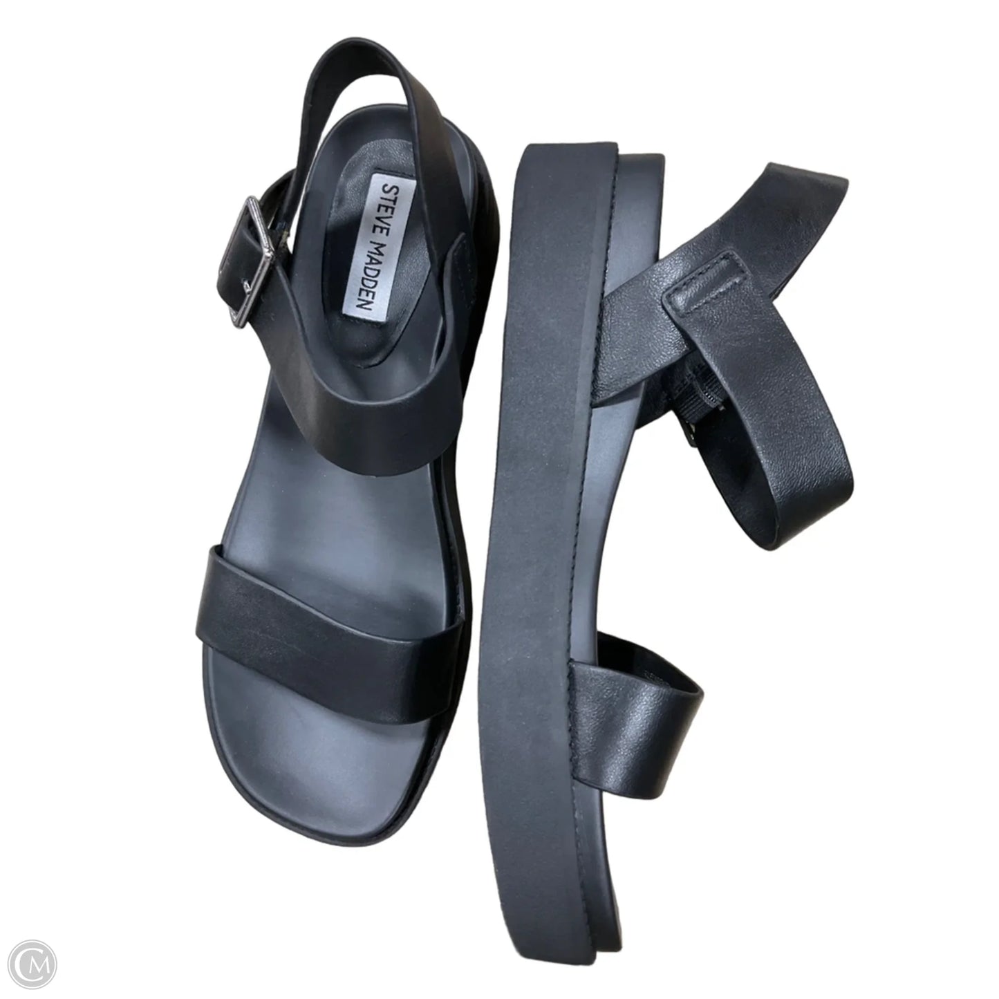 Sandals Heels Platform By Steve Madden In Black, Size: 8