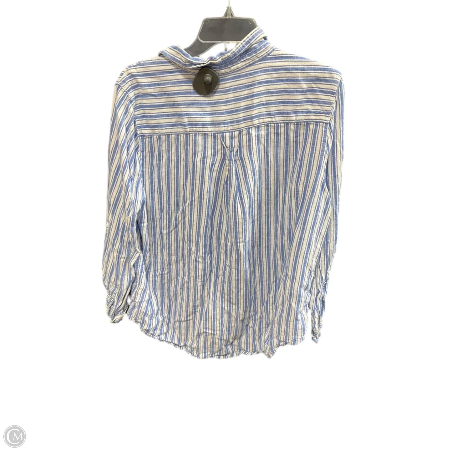 Blouse Long Sleeve By Lola River In Striped Pattern, Size: L
