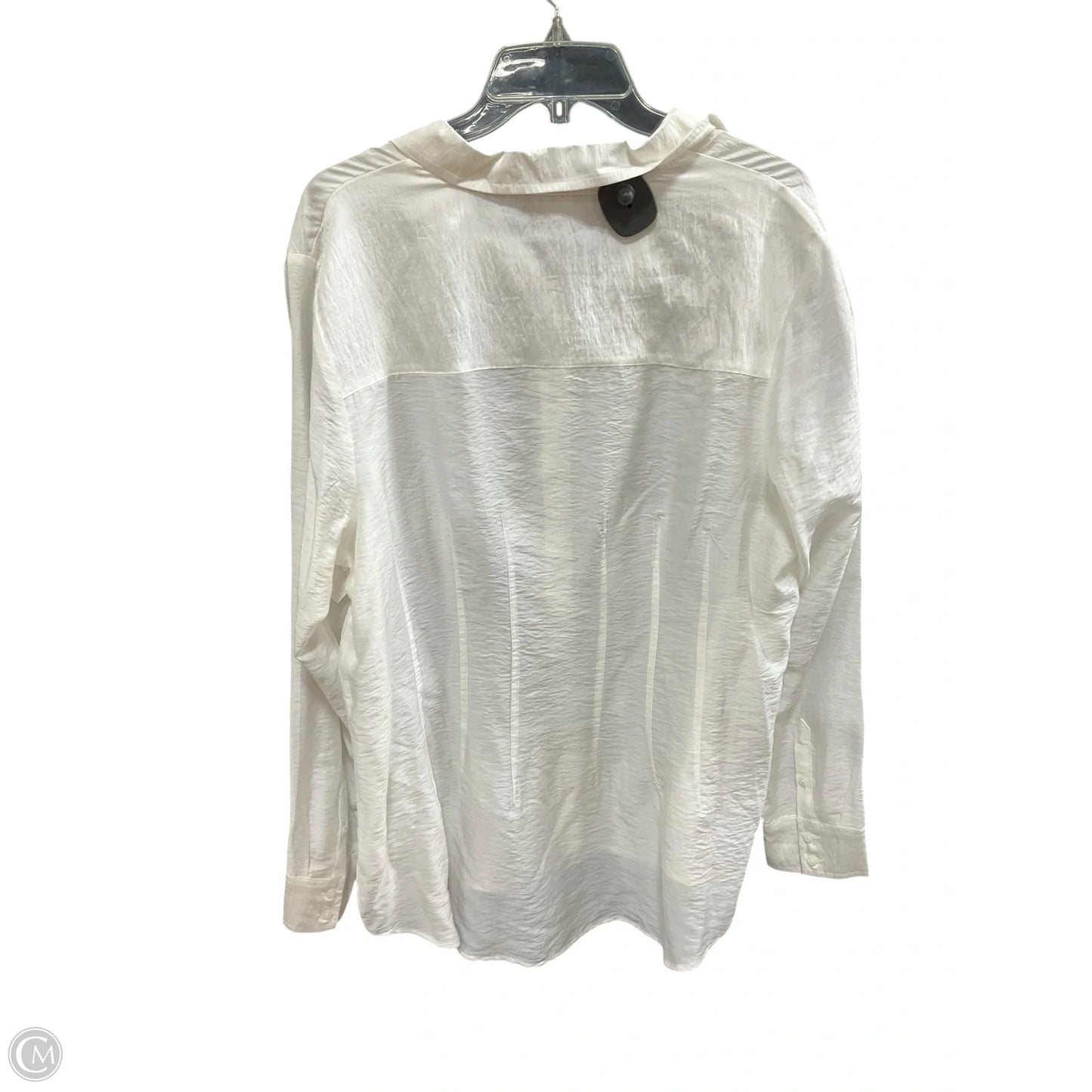 Blouse Long Sleeve By Worthington In White, Size: Xxl
