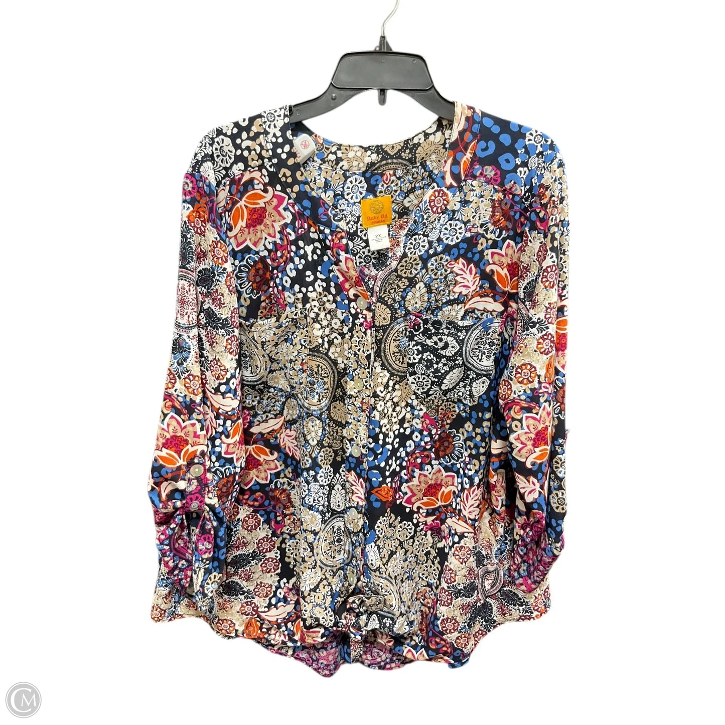 Top 3/4 Sleeve By Ruby Rd In Multi-colored, Size: 2x