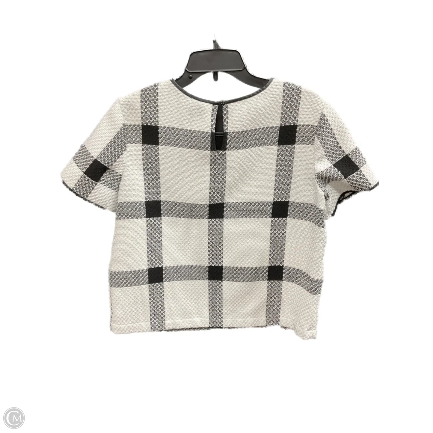 Top Short Sleeve By Ann Taylor In Black & White, Size: M