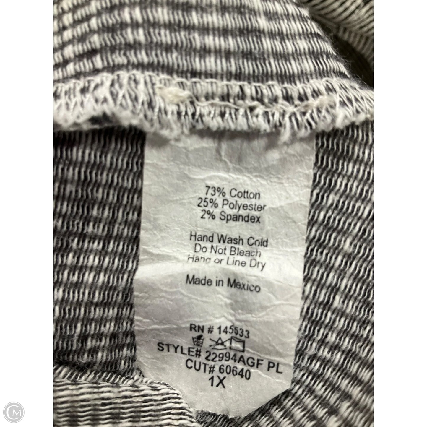 Top 3/4 Sleeve By W5 In Striped Pattern, Size: 1x