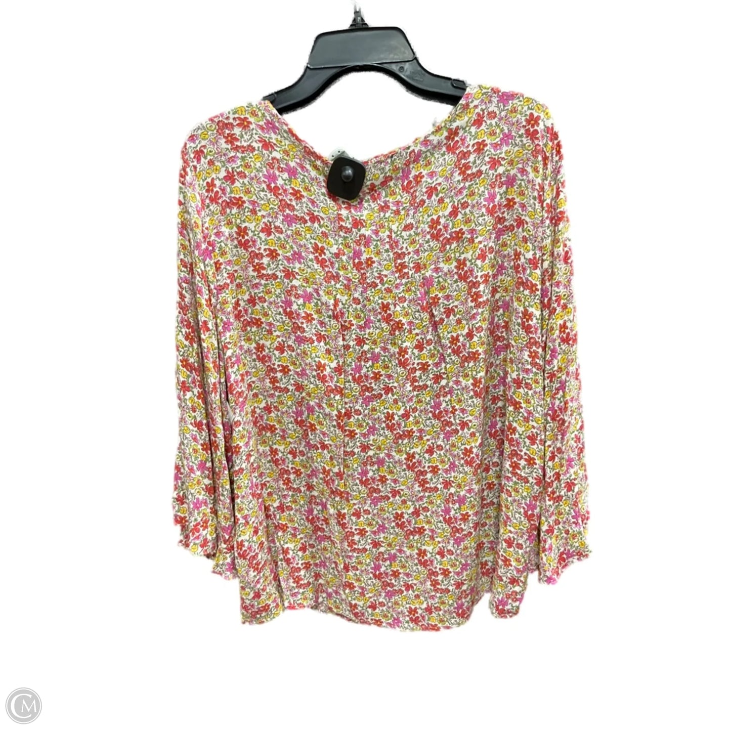 Top 3/4 Sleeve By Cynthia Rowley In Floral Print, Size: 1x