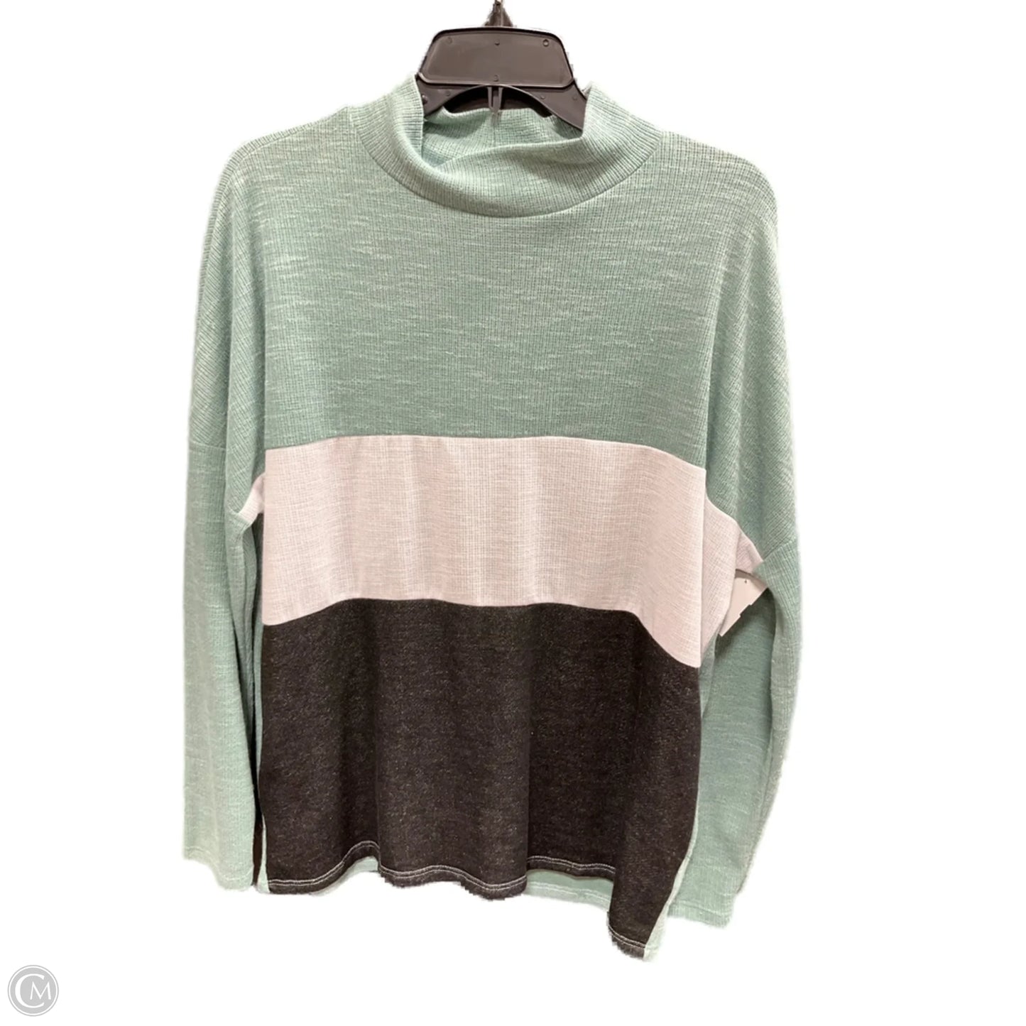Top Long Sleeve By Haptics In Black & Green, Size: L