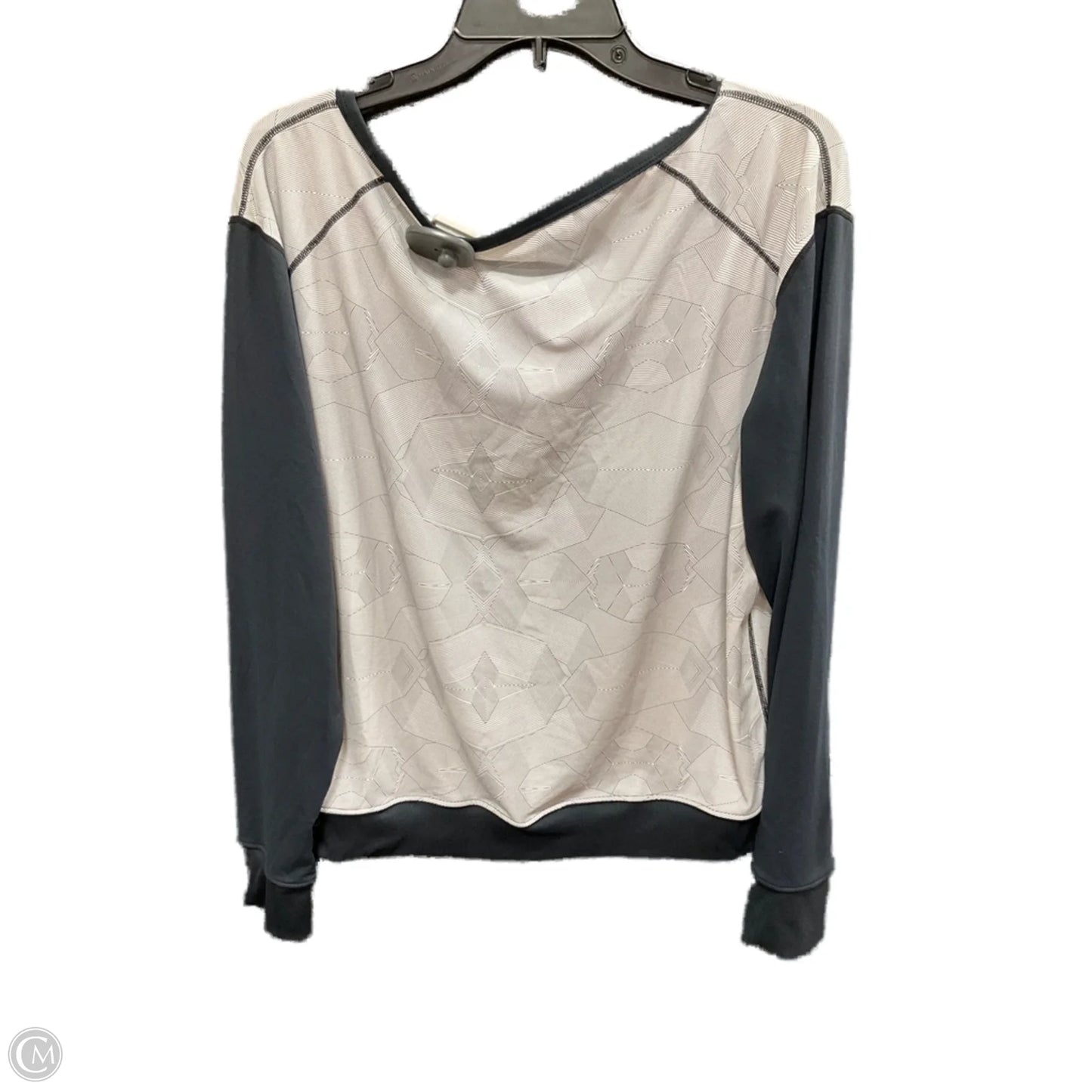 Athletic Top Long Sleeve Crewneck By Fabletics In Black & Grey, Size: Xl