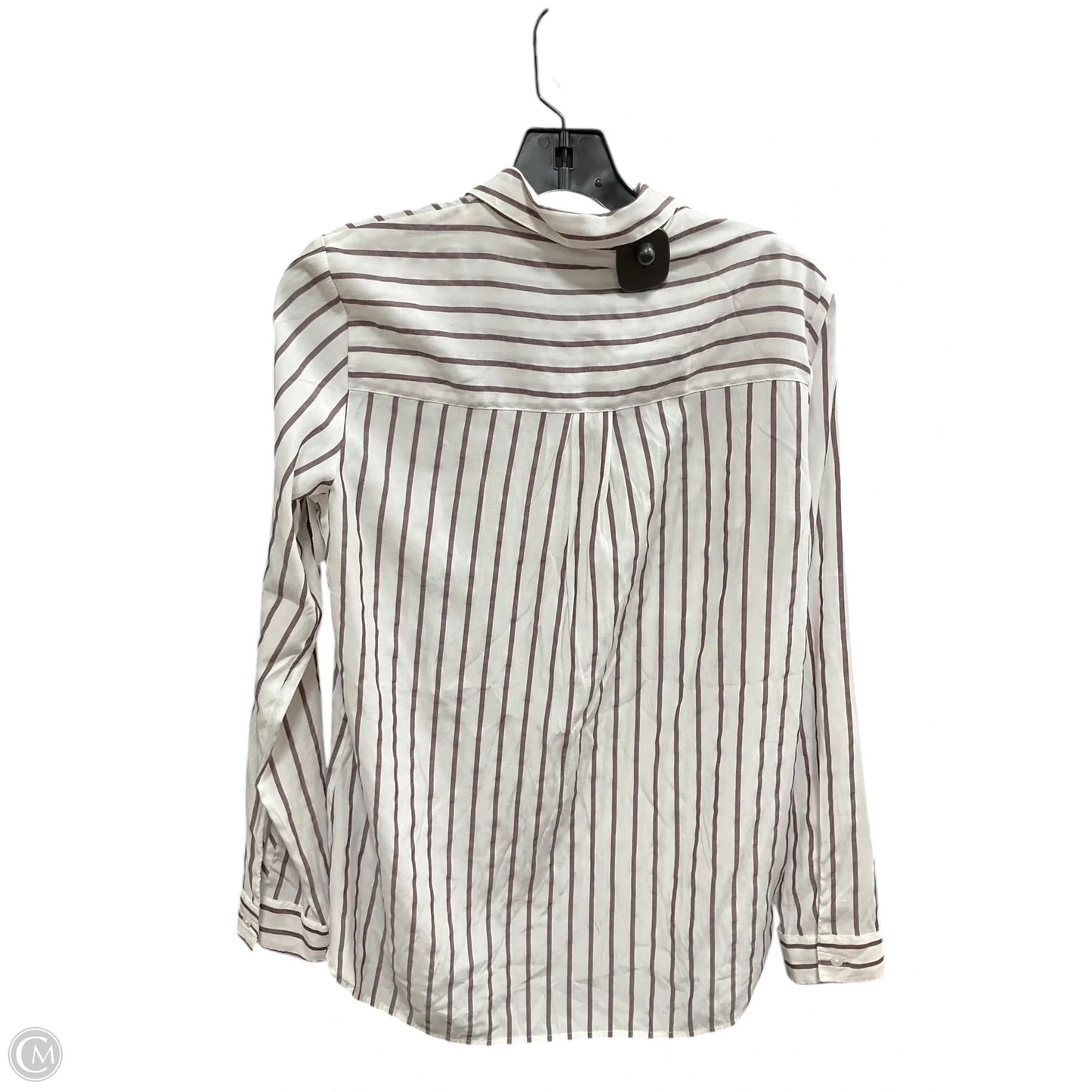 Blouse Long Sleeve By Express In Striped Pattern, Size: S