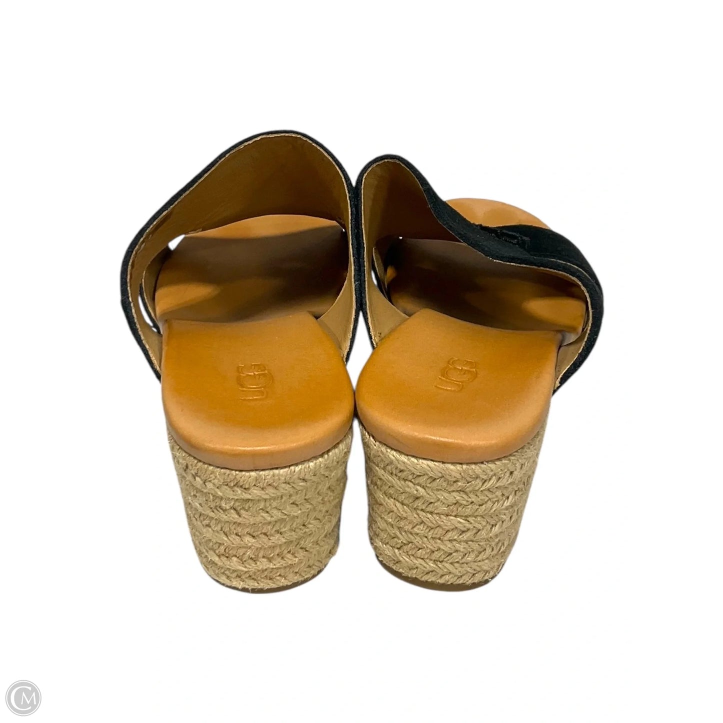 Sandals Designer By Ugg In Black & Tan, Size: 8.5