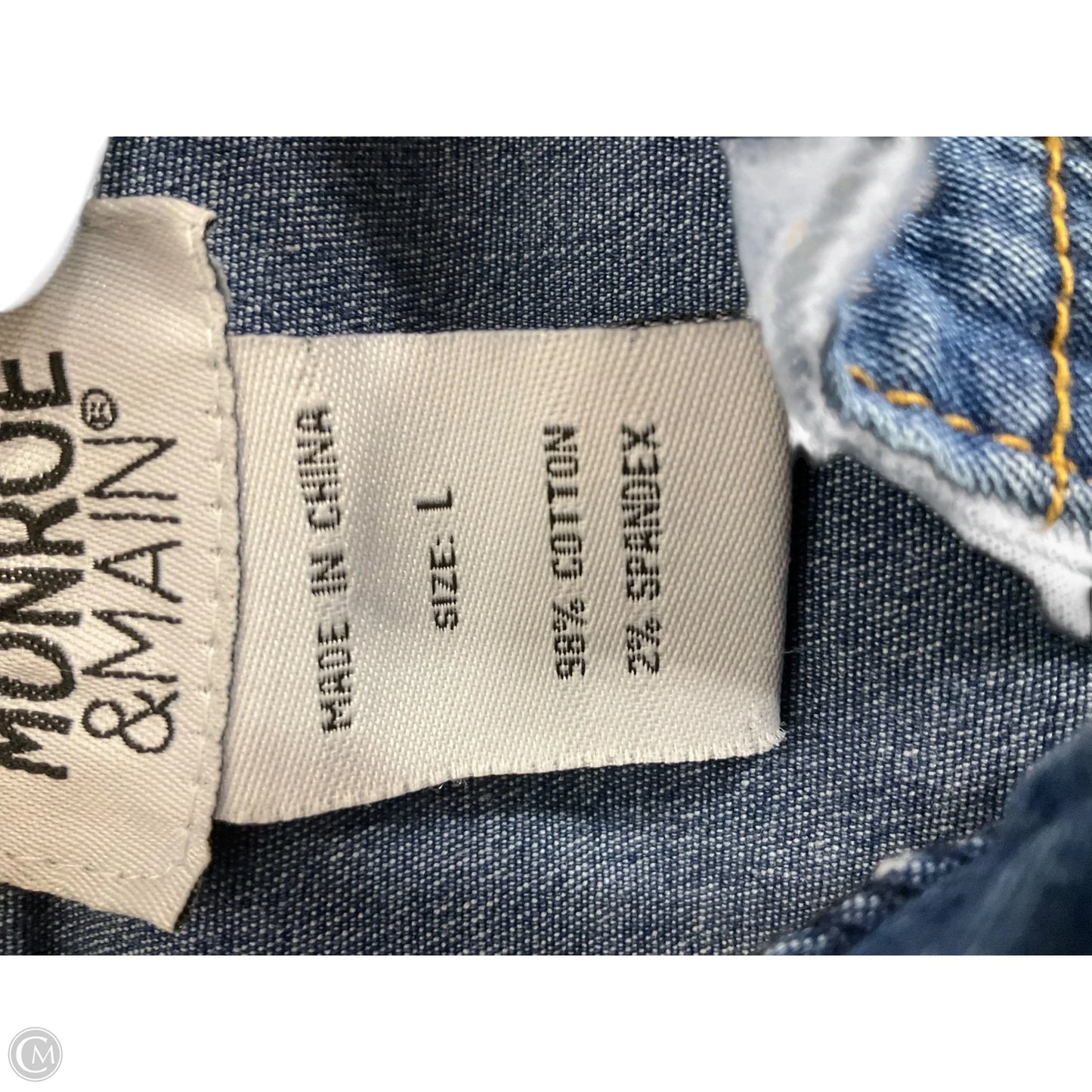 Dress Casual Short By Monroe And Main In Blue Denim, Size: L